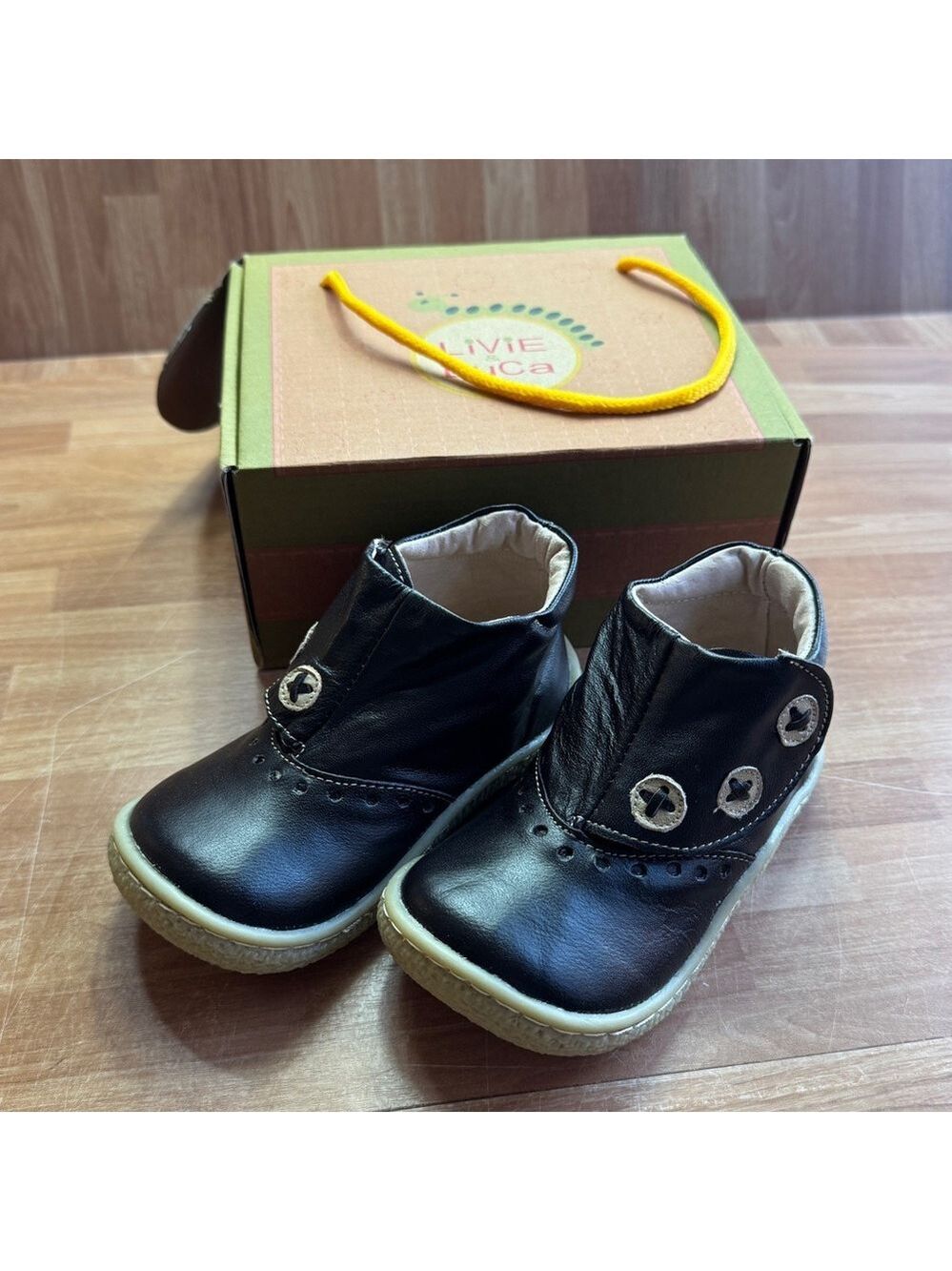 Livie & Luca London leather toddler boots, brown, leather, size 7